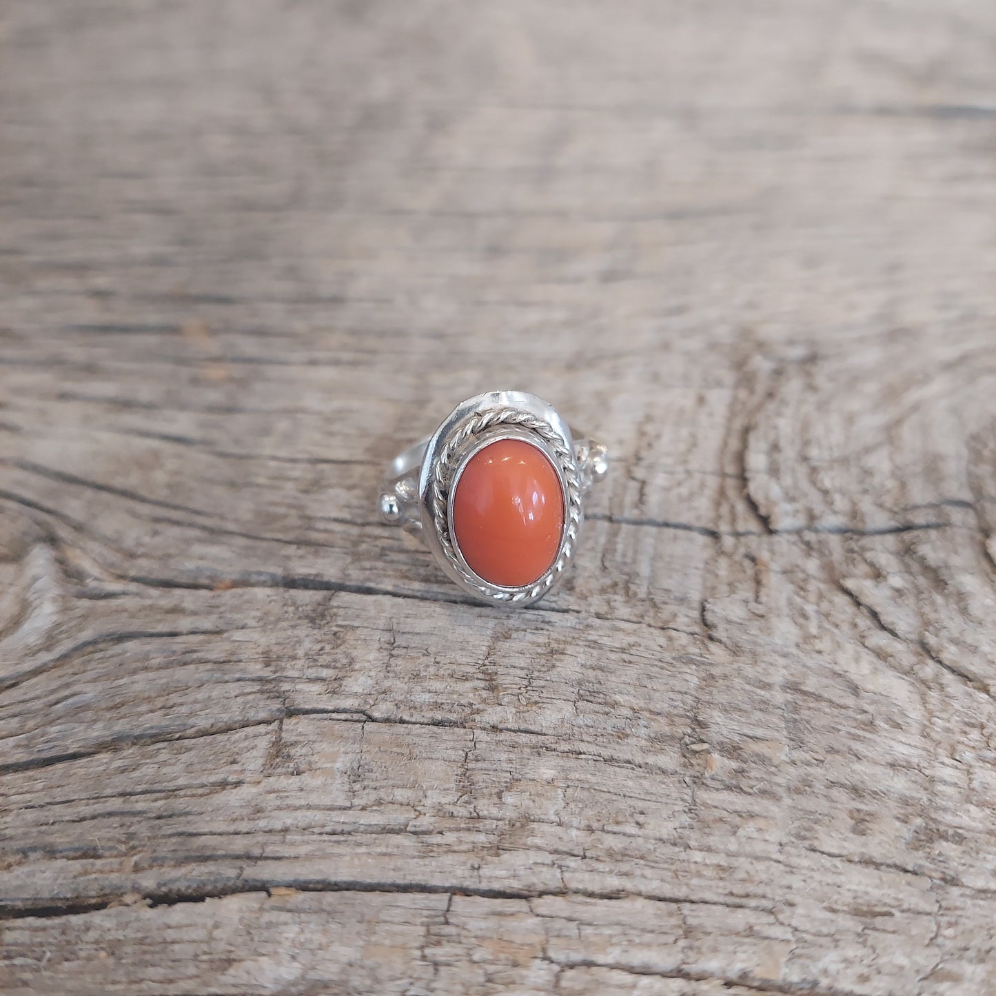 Light Orange Sterling Silver Ring