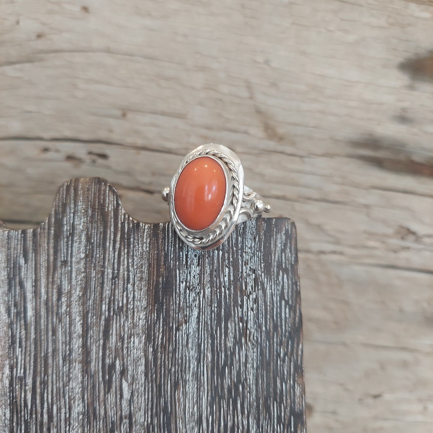 Light Orange Sterling Silver Ring