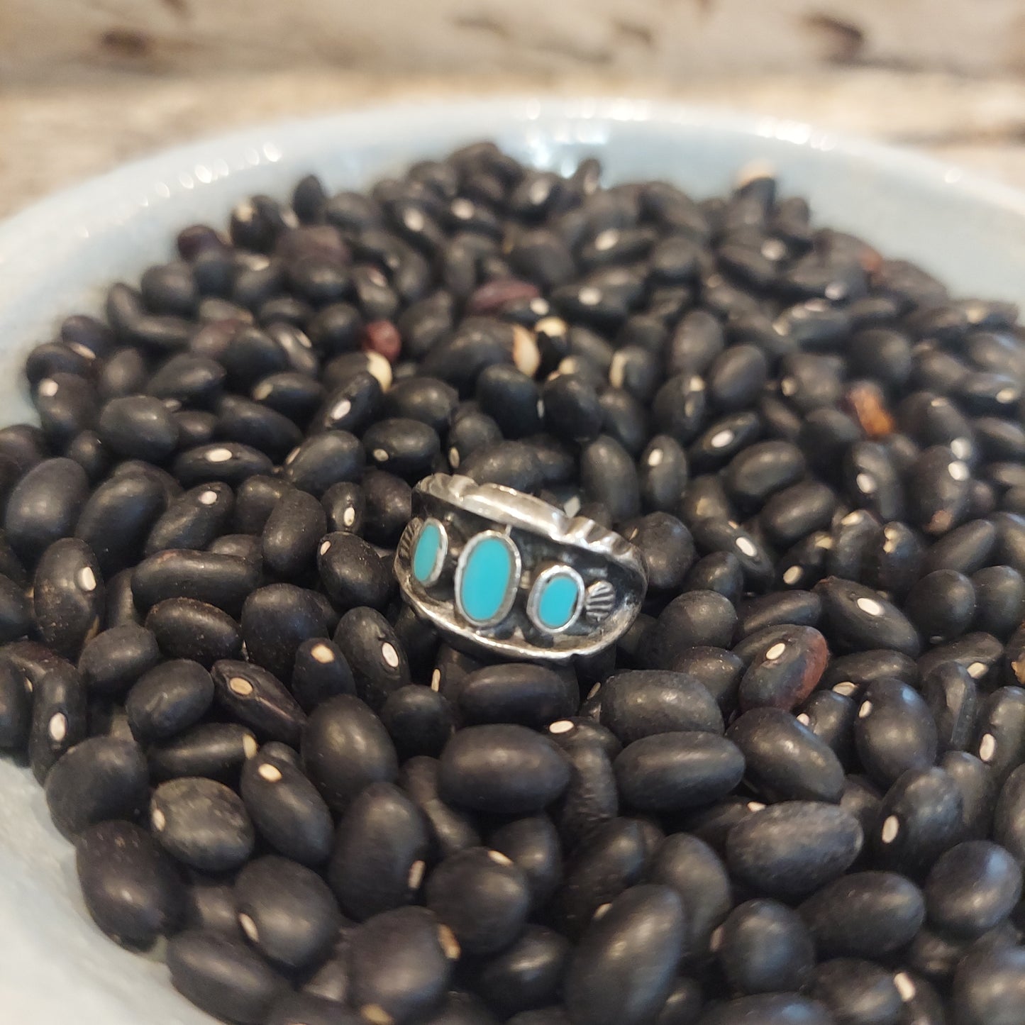 3 Stone Turquoise Ring