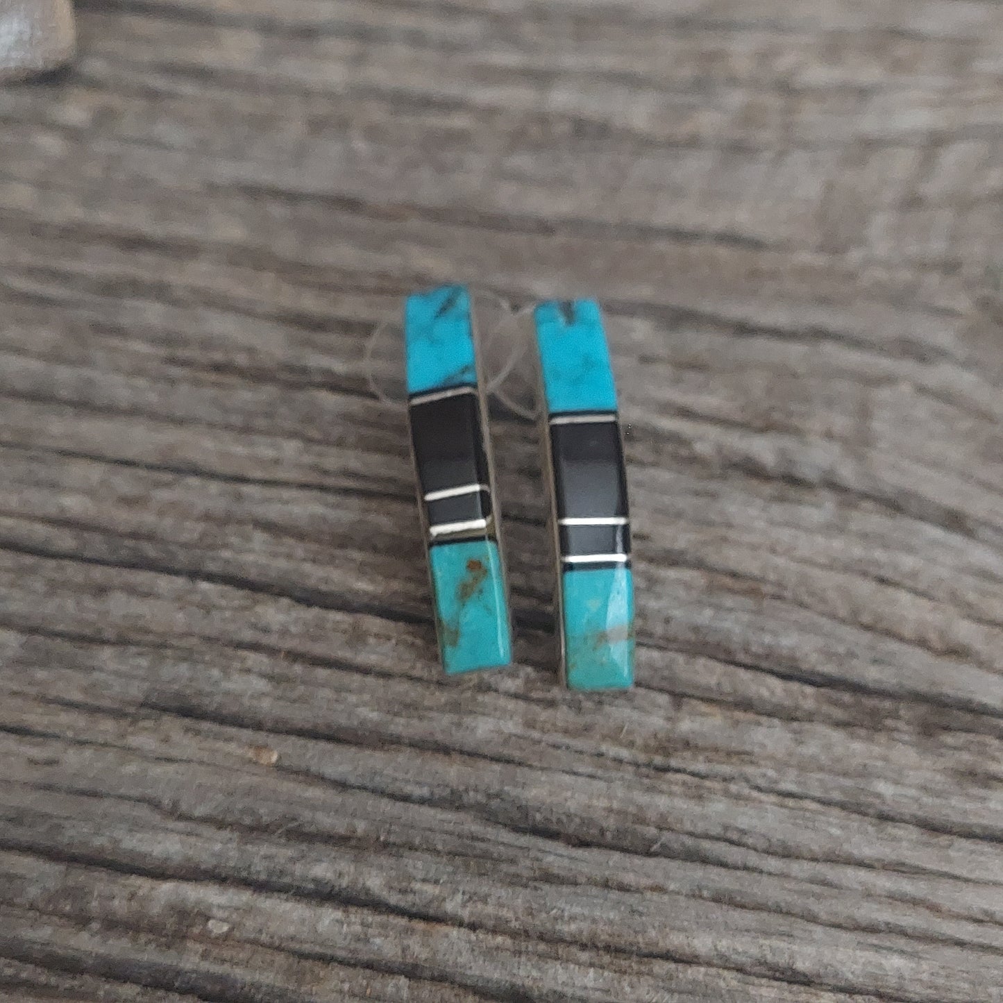 Vintage Silver Inlay Earrings
