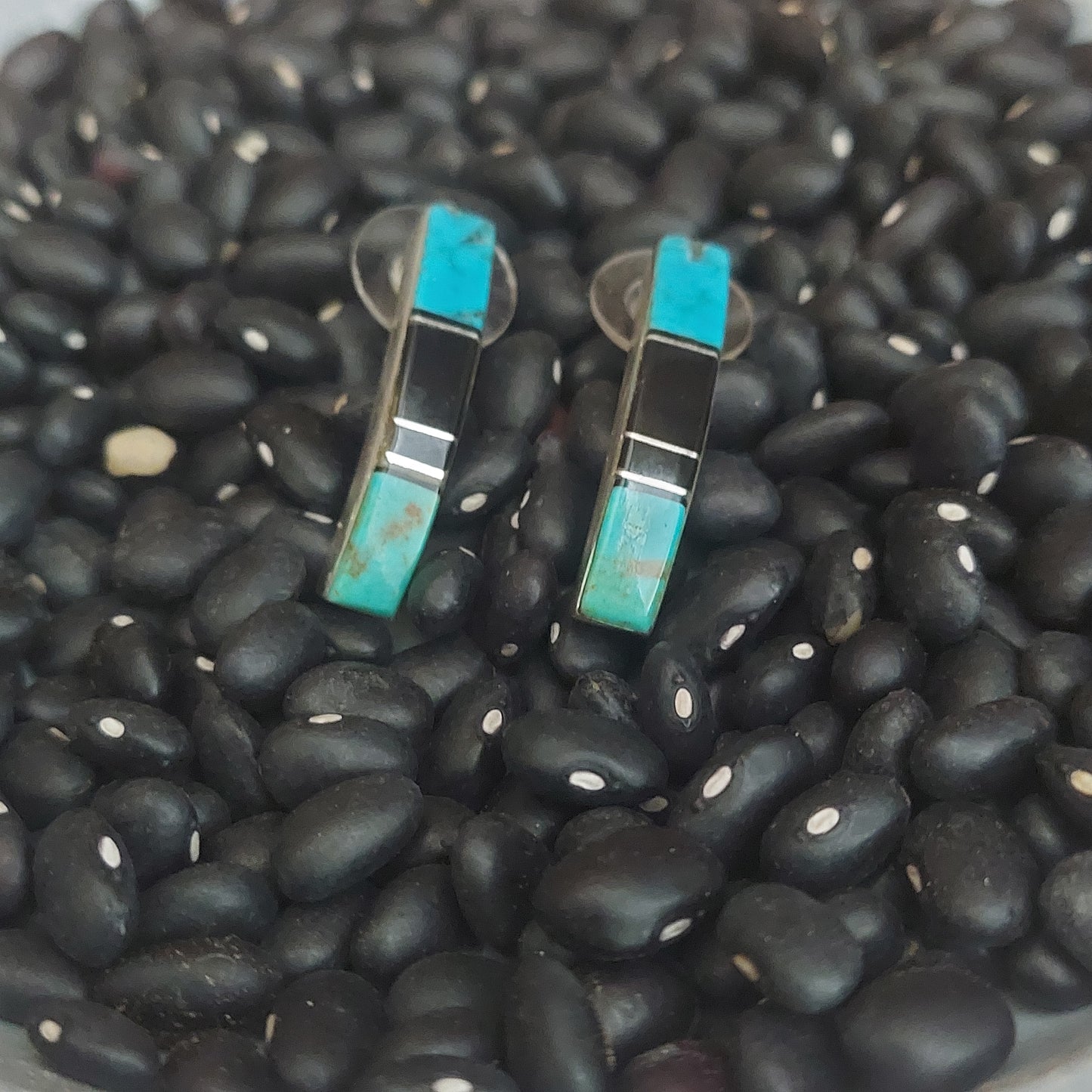 Vintage Silver Inlay Earrings