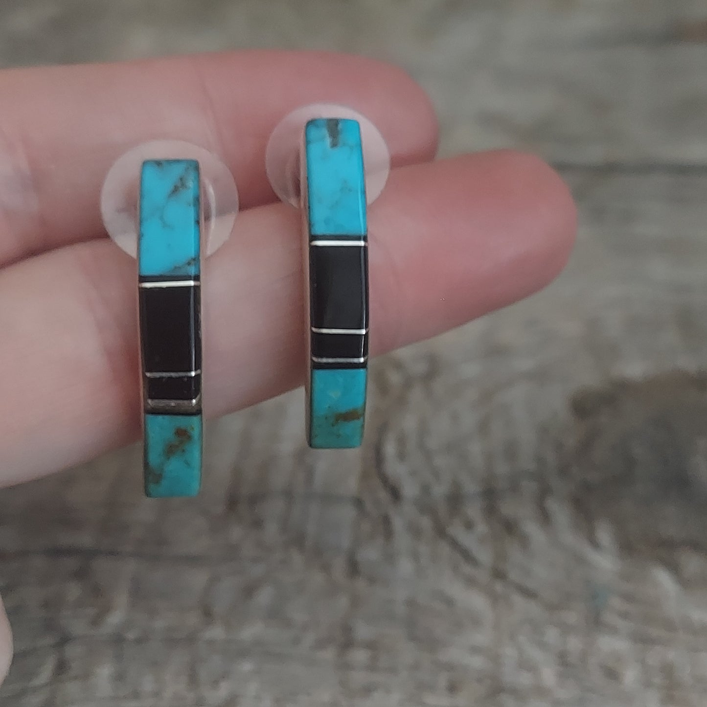 Vintage Silver Inlay Earrings