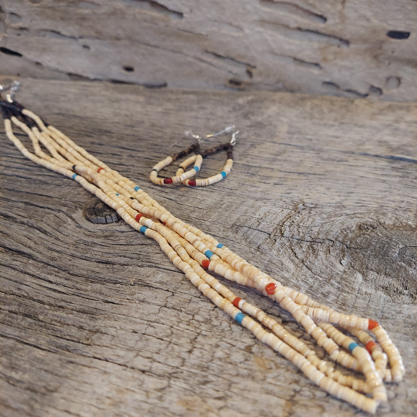 Heishi Necklace and Earrings Set
