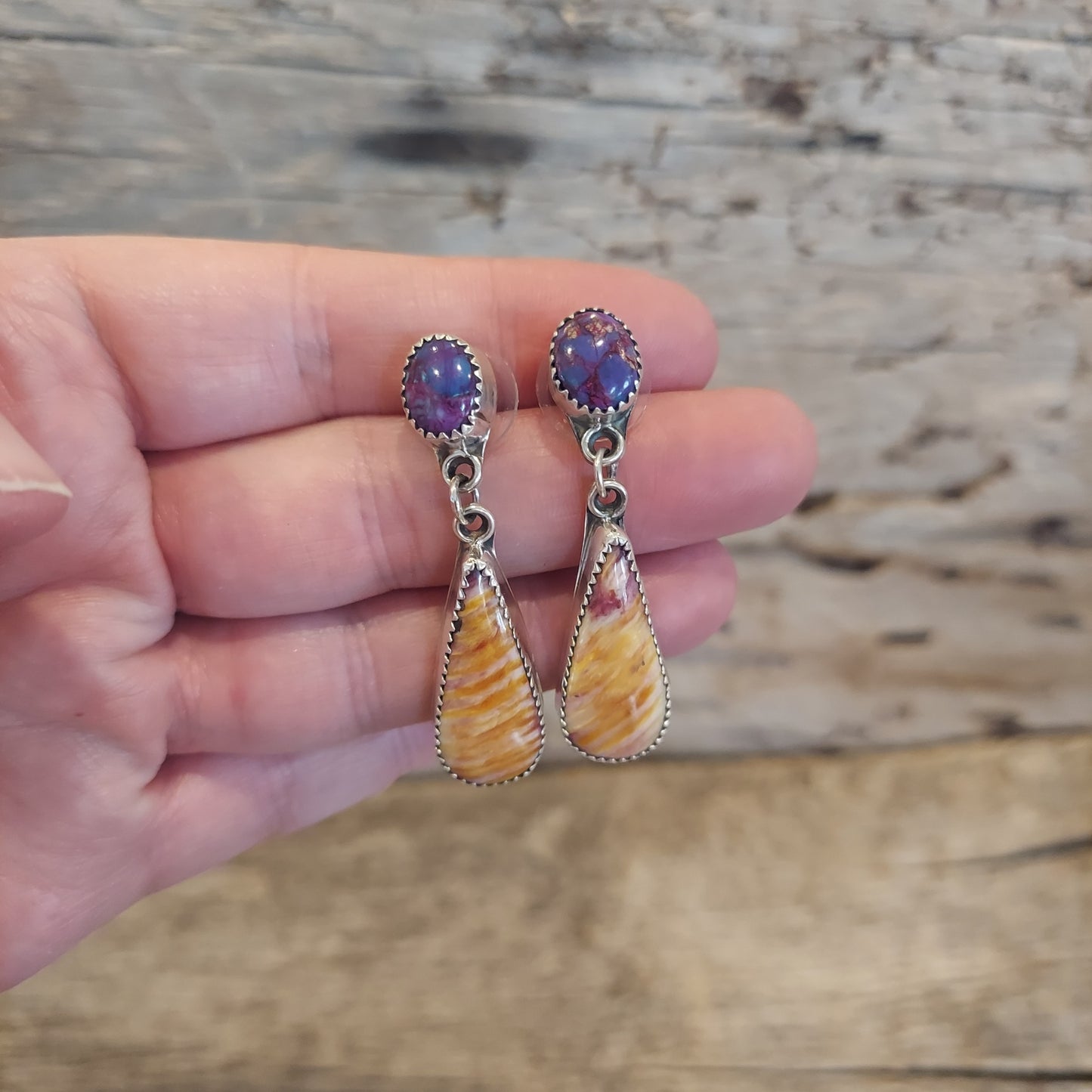 Purple Spiny Oyster Earrings