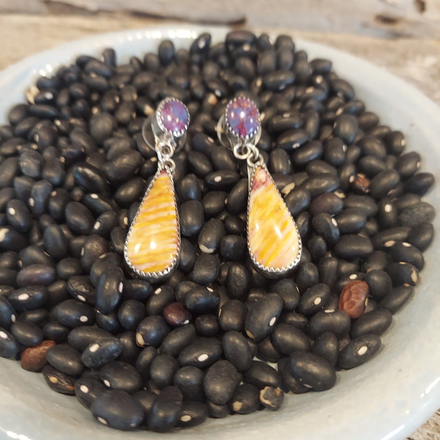 Purple Spiny Oyster Earrings