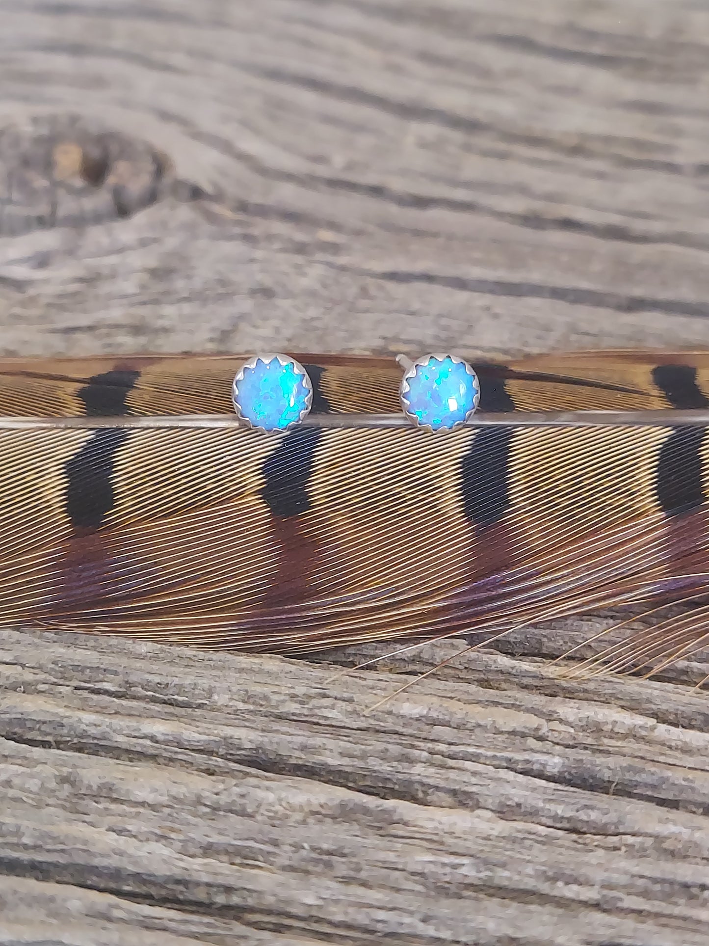 Light Blue Opal Earrings