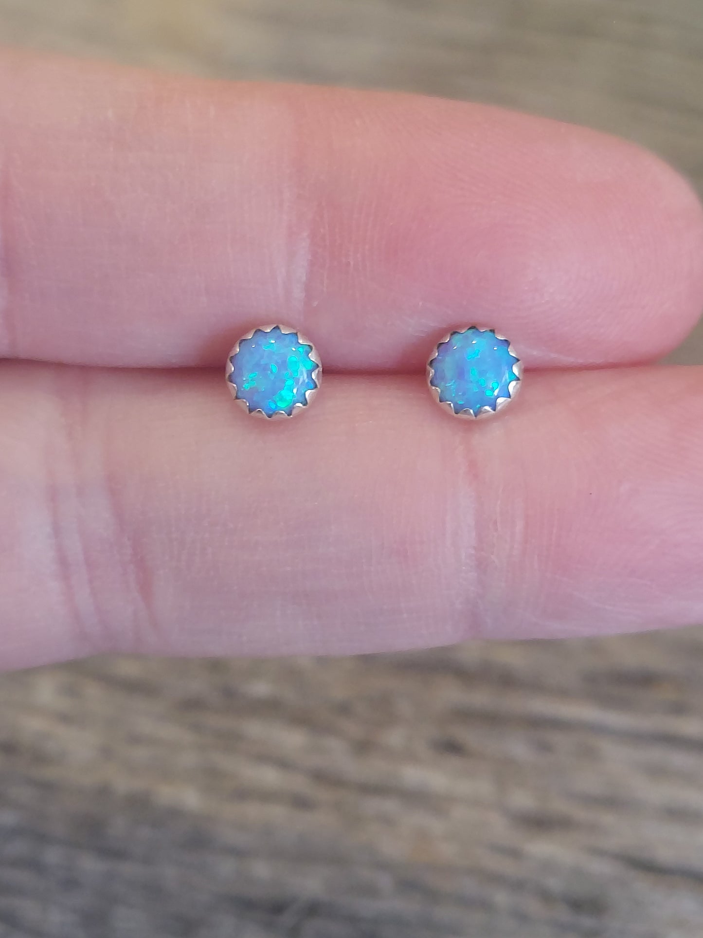 Light Blue Opal Earrings