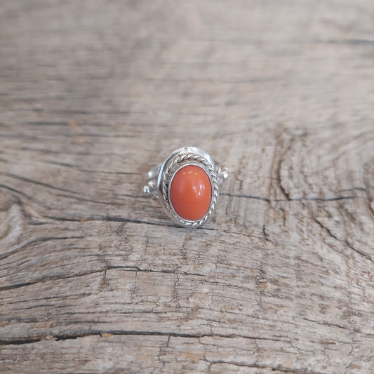 Light Orange Sterling Silver Ring