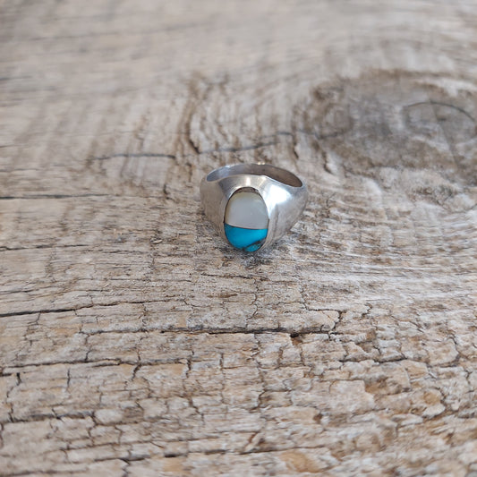 Vintage Turquoise & Mother of Pearl Ring