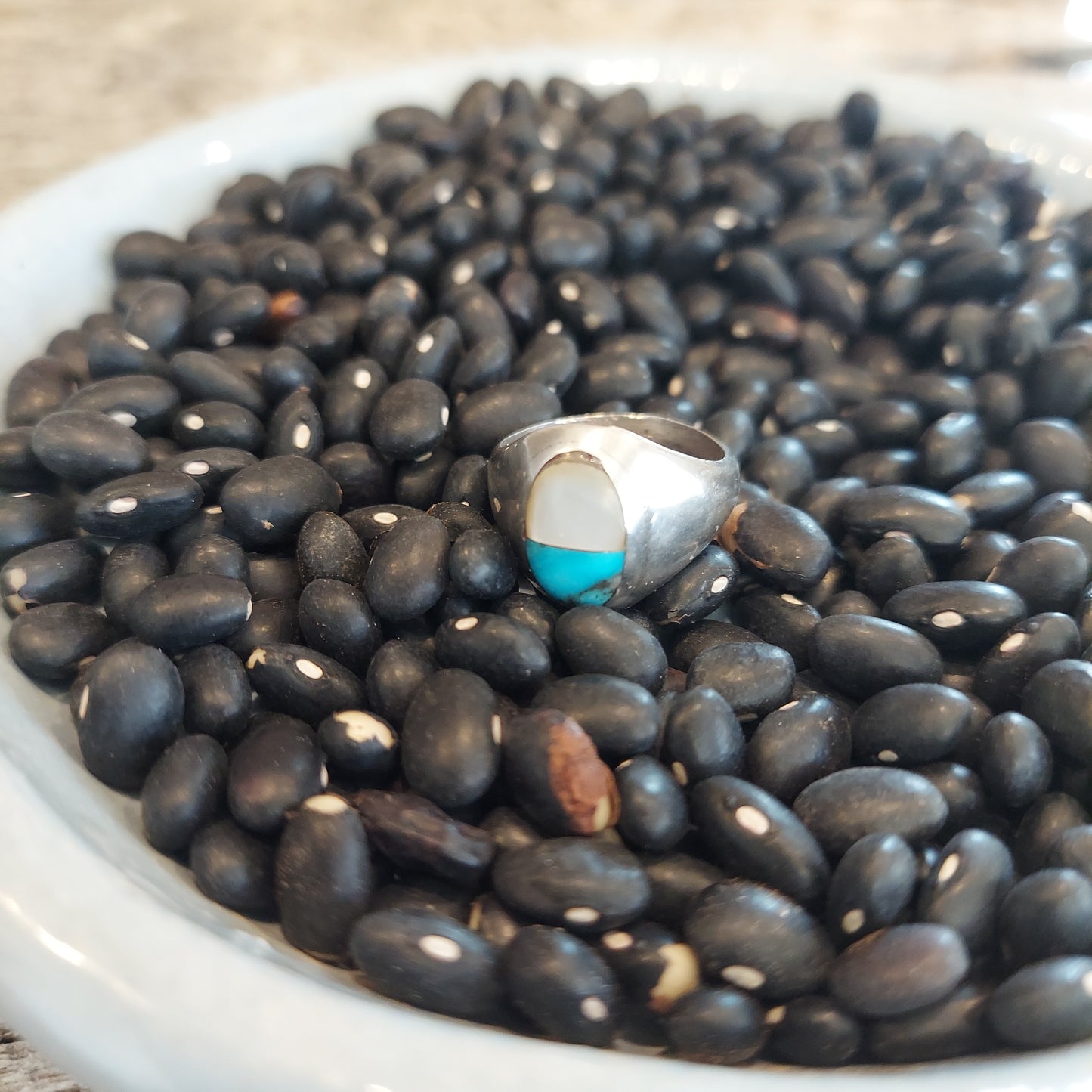 Vintage Turquoise & Mother of Pearl Ring