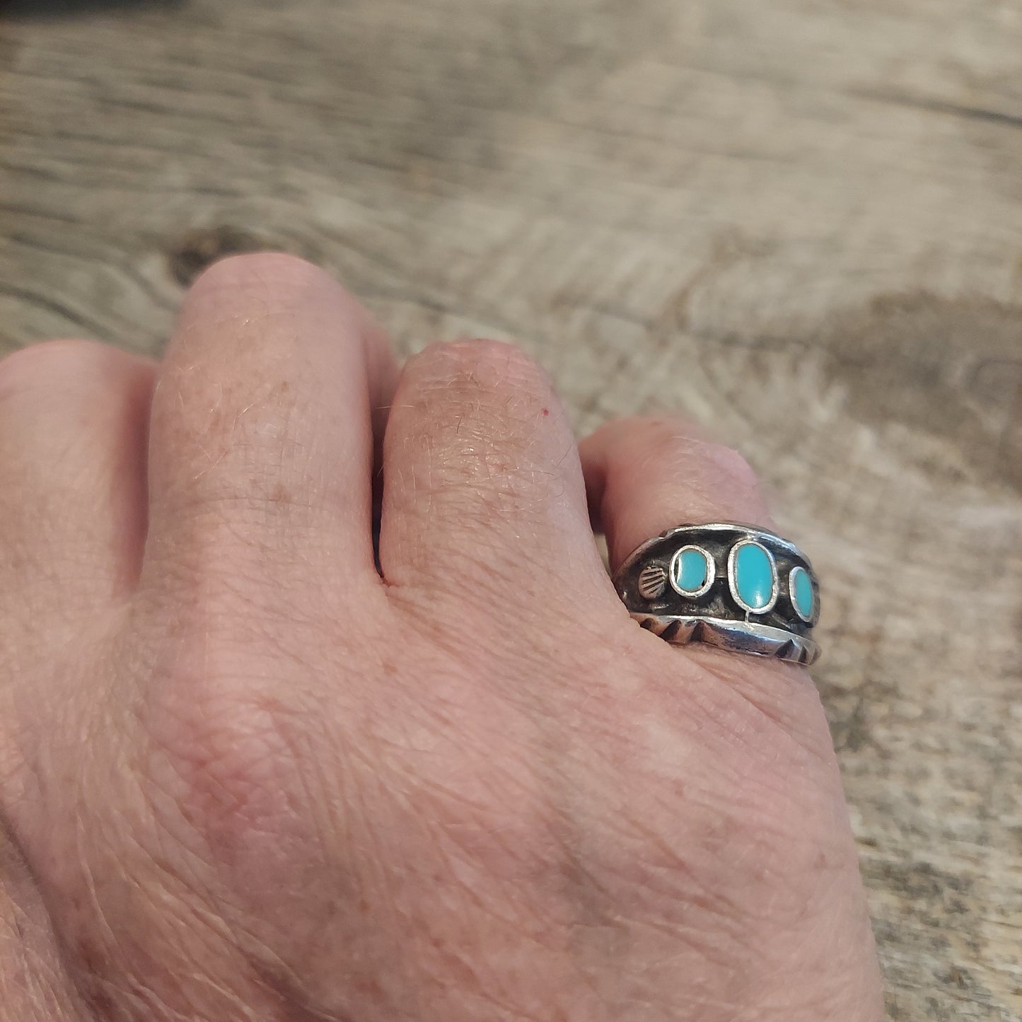 3 Stone Turquoise Ring