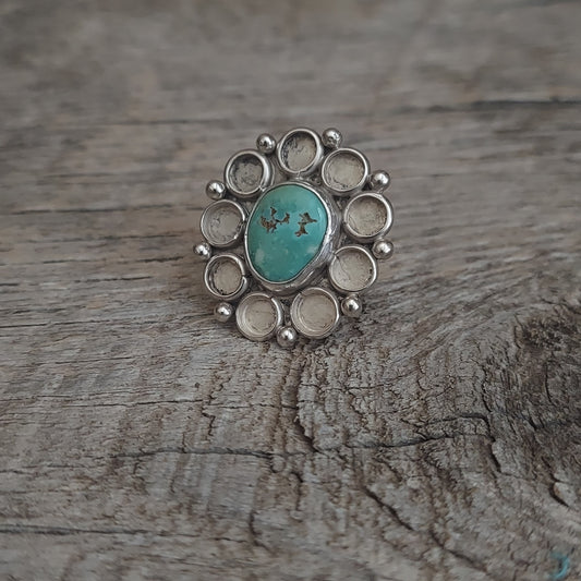 Vintage Turquoise Flower Ring