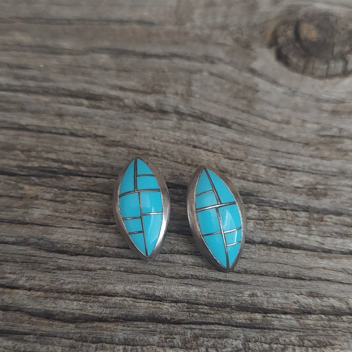 Zuni Inlay Turquoise Studs