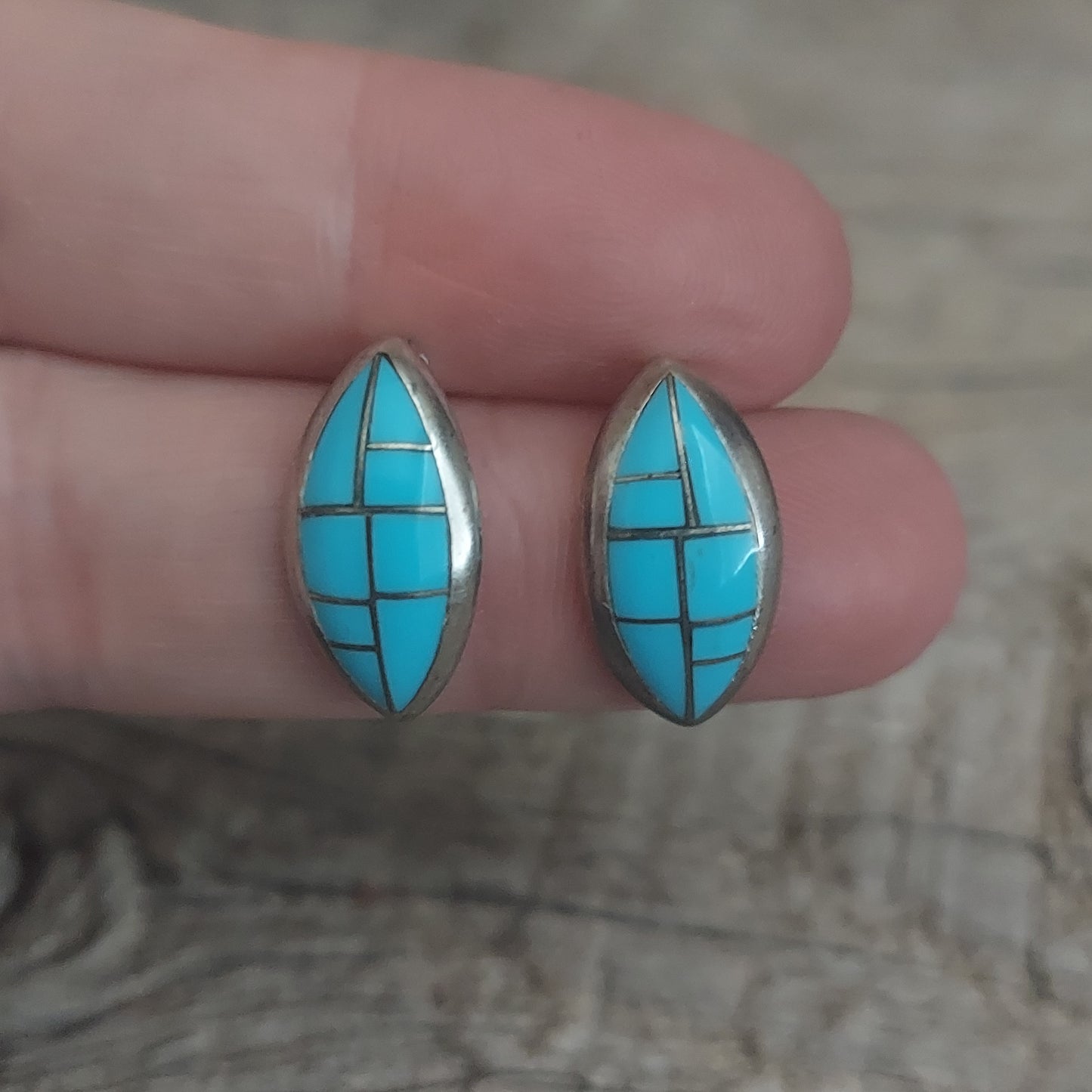 Zuni Inlay Turquoise Studs