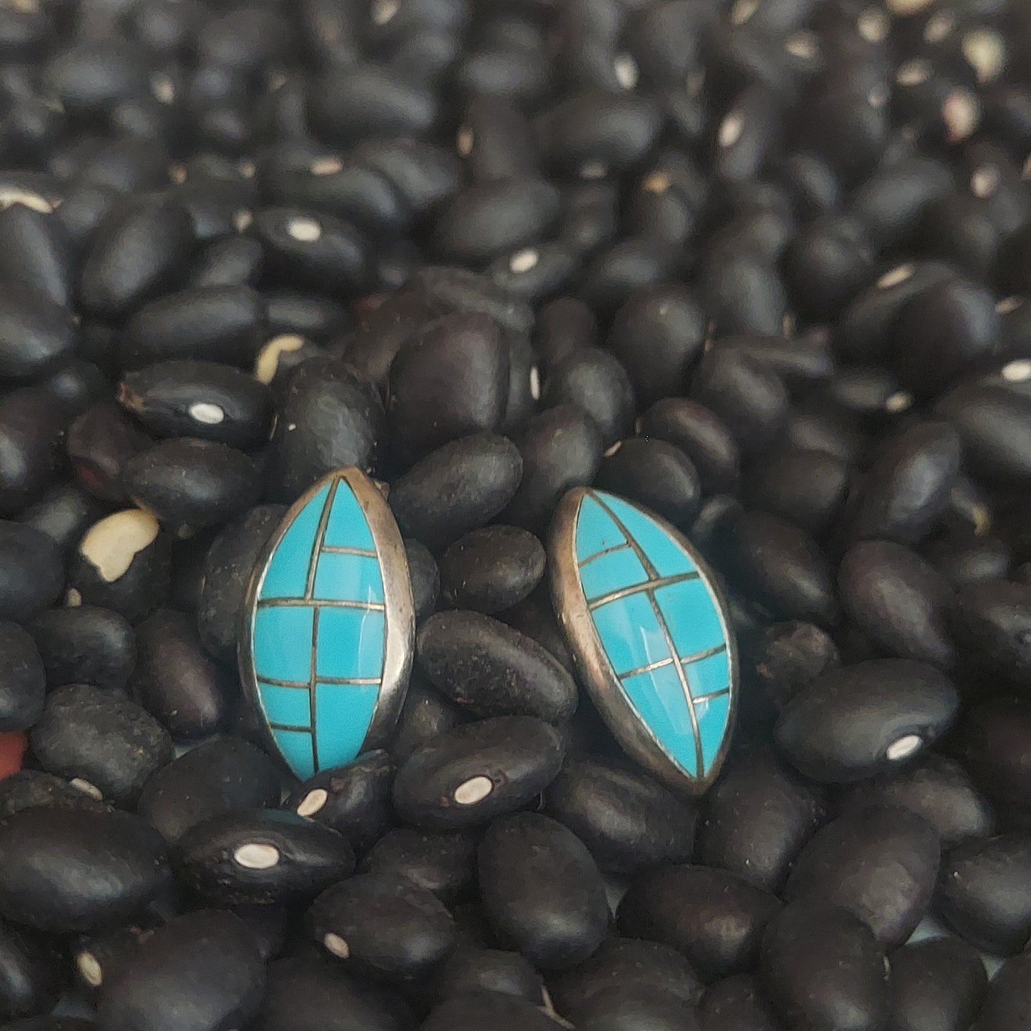 Zuni Inlay Turquoise Studs