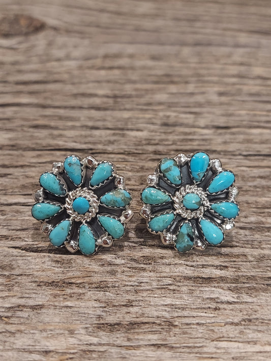 Turquoise Cluster Earrings
