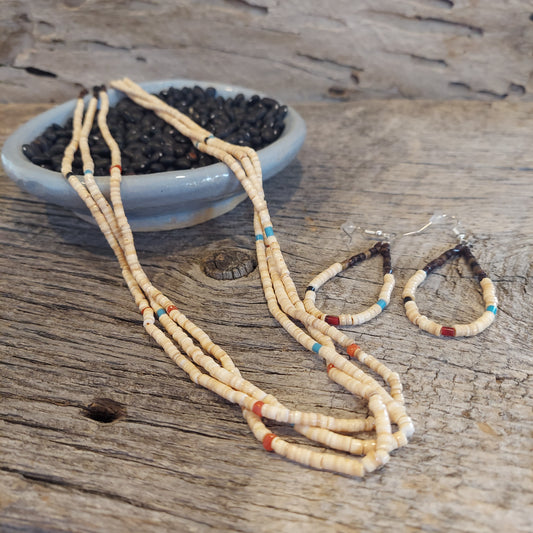 Heishi Necklace and Earrings Set