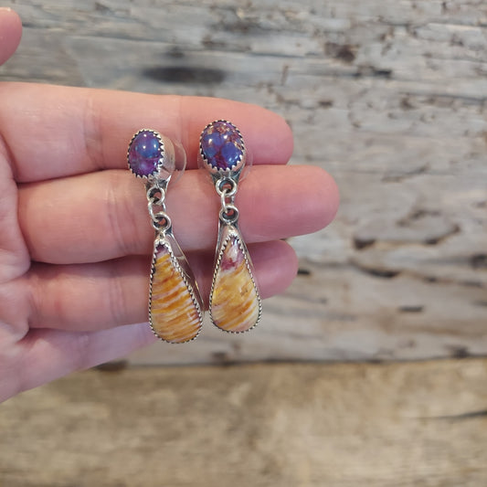 Purple Spiny Oyster Earrings