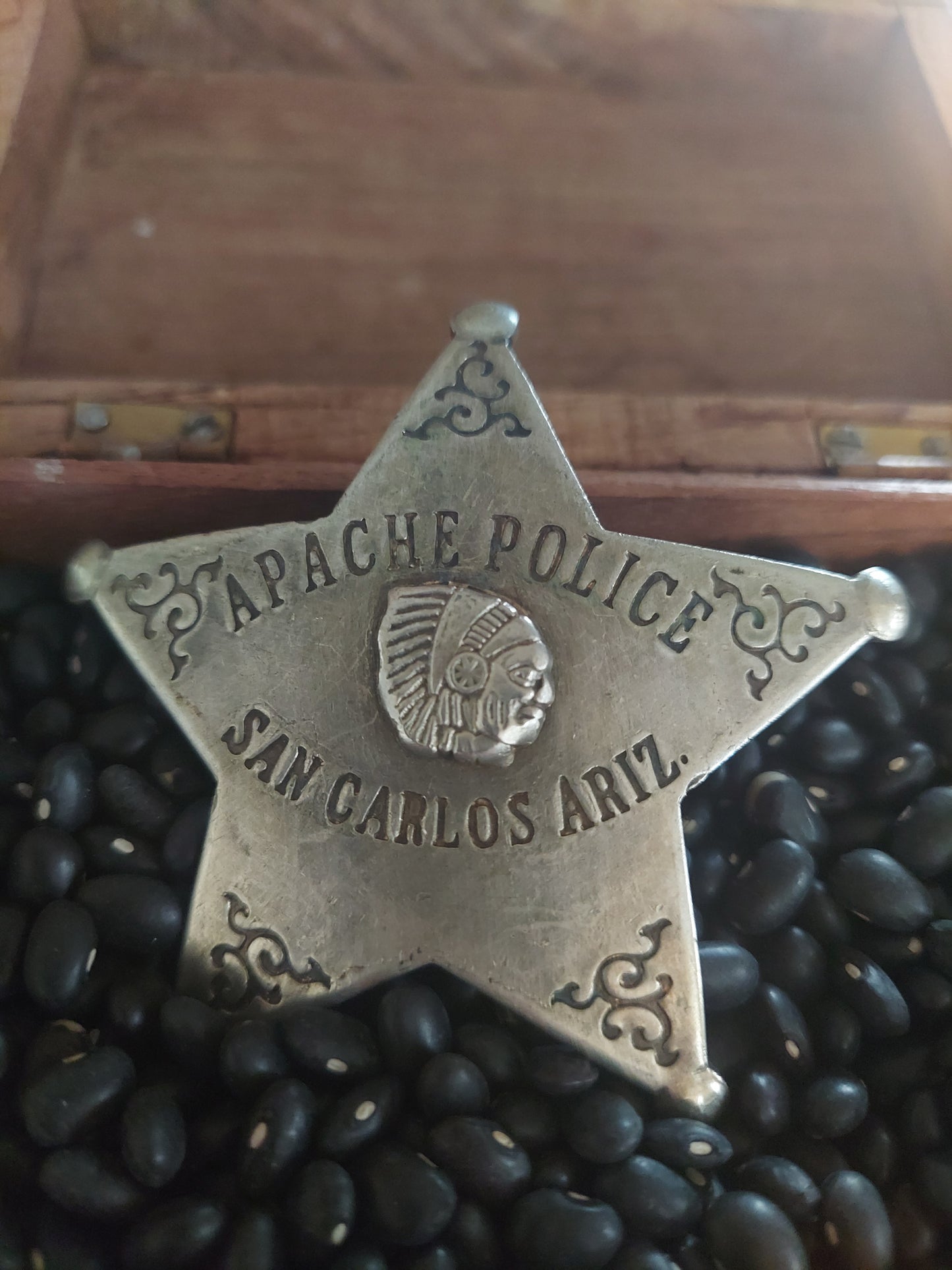 Metal Sheriff Badge Apache Polic San Carlos Az.