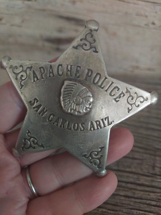 Metal Sheriff Badge Apache Polic San Carlos Az.
